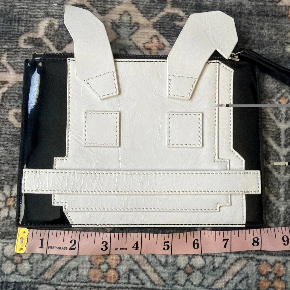 McQ Alexander McQueen Electro Bunny Pouch Wristlet Black White Colorblock Retro